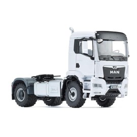 WIKING 077652 MAN TGS 18.510 4x4 BL 2-Axis Tractor, Model Truck, 1:32, Metal/Plastic, from 14 Years, Many Functions, Includes Tyre Pressure Control System, Swivel Grille, White