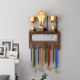 Ammonite Light up Gymnastics Medal Hanger Display, Holder Rack for Awards or Ribbons, Sports Themed Ribbon Holder for Wall, Tiered Award Rack