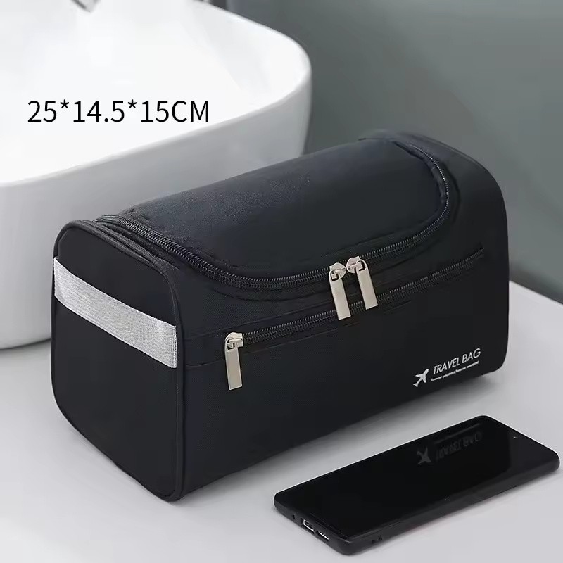Travel Toiletry Bag with Hanging Hook, Zipper Pockets and Carry