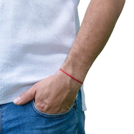 Minimalist Adjustable String Bracelet – Sporty, Nautical & Casual – Available in Various Colors – Waterproof – Ideal for Everyday Wear & Special Occasions (Red)