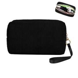 Makeup Pouch, Large Capacity, Makeup Pouch, Multi-functional, Cosmetic Brush Storage Bag, Wash Bag, Freestanding Quarter Pouch, Convenient to Carry, Work, Business Trips, Travel, Women's Makeup