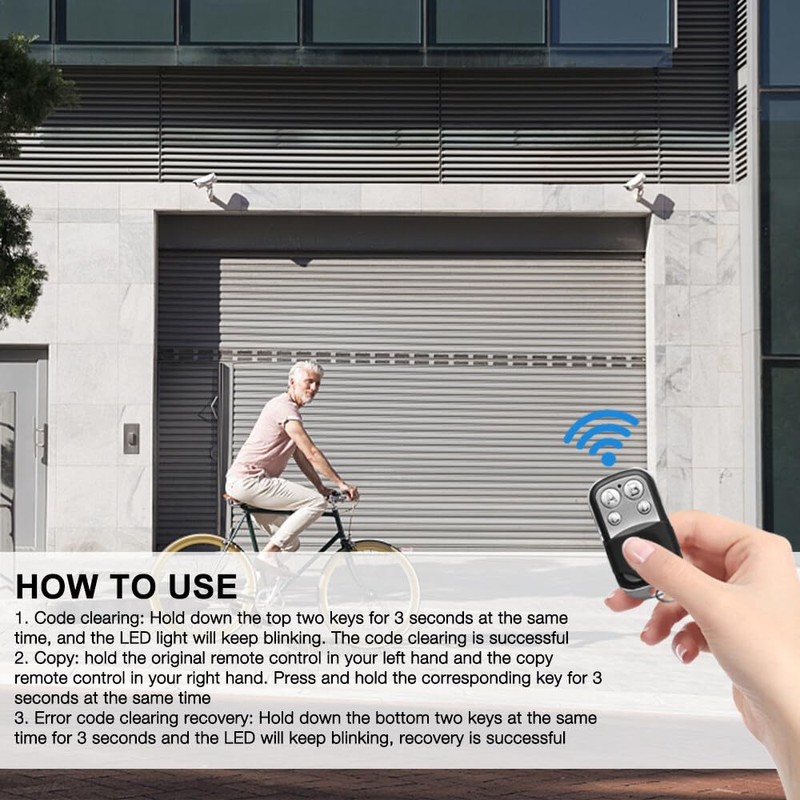 Gobesty Pack of 2 Universal Garage Door Remote Control, 433