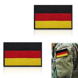 Pack of 2 Germany Flag Patch, 8 x 5 cm German Army Patches, Germany Flag Patch, Embroidered with Badge Velcro for Military Uniform Tactical Bag Jacket Jeans Hat