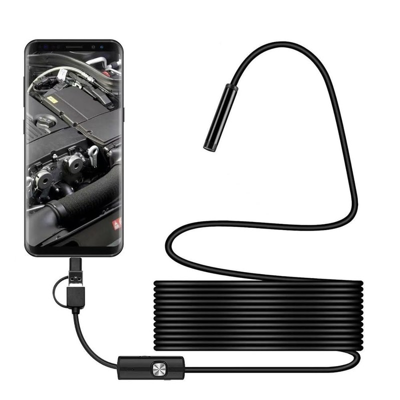 Alnicov Upgraded 5.5mm Ultra-Thin USB Inspection Camera Waterproof IP67 Snake