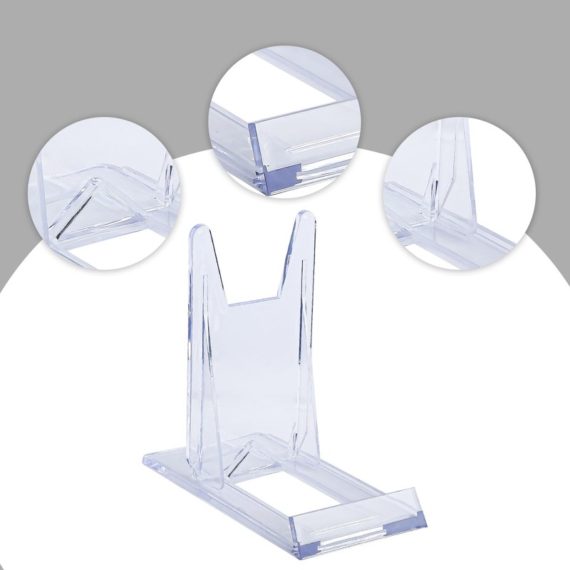 Rumyve 6Pcs Acrylic Display Stands,Adjustable Clear Plate Display Stands,Multifunctional Easel