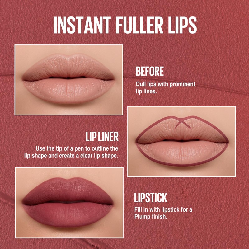 6PCS Matte Lipstick Set for Women, Brown Nude Lipstick Kit