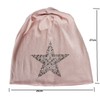 GLAMXX24 Classic Slouch Unisex Long Beanie Hat With Rhinestone Star