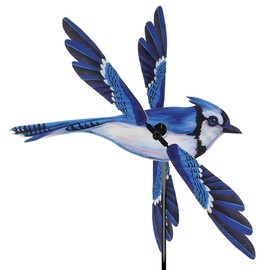 Whirligig Spinner Blue Jay 25" – Stunning Bird-Themed Design, Weather-Resistant Outdoor Decor, Durable & Lightweight for Patios, Yards, and Gardens - Eye-Catching Wind Spinner