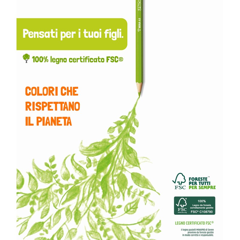 Seven Pastelli Scuola Minapro 6.0 - Scatola 18 Pz, 18