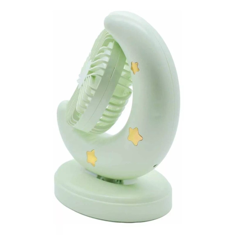 Delaida Ventilador De Mano Recargable Base Mesa Escritorio Luna