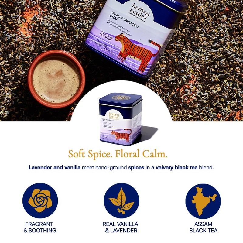 Herbs & Kettles Vanilla Lavender Chai | Assam Black Tea