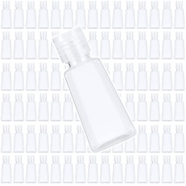 JAPCHET 100 Pieces 30ml Travel Bottles with Flip Lid, 28ml Clear Plastic Bottles, Small Portable Containers for Travel