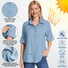 yeyity Camicia da donna con protezione UV, a maniche lunghe,