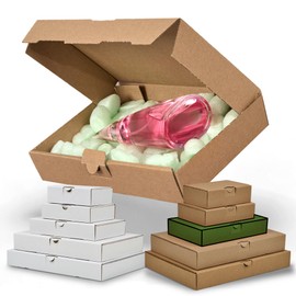 smiley pack 10 Maxi Letter Boxes 240 x 160 x 45 mm Brown (Pack of 10) DIN A5 Maxi Letter Shipping Box for DHL DPD GLS Hermes Goods Shipment Book Shipment with Snap Closure