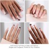 OPkssnails 300 uñas postizas francesas, largas y cuadradas, preformadas, sin