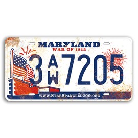 Embossed License Plate Replica, Year 2000's - 2010's, Retro Vintage Style Prop Vanity Car Registration Tags, 12x6 Inch (Maryland)
