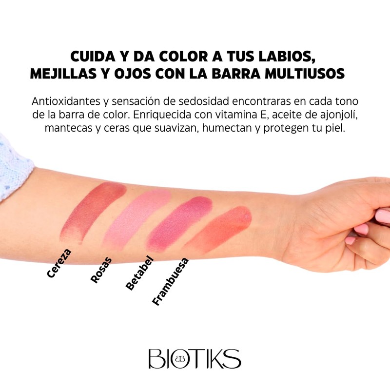 Barra de color, tinta multiusos, humectante, blush, sombra, labial, maquillaje,