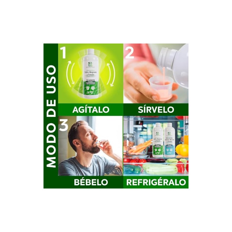Calcio, Magnesio y Potasio | Suplemento de Alta Absorción 480ml