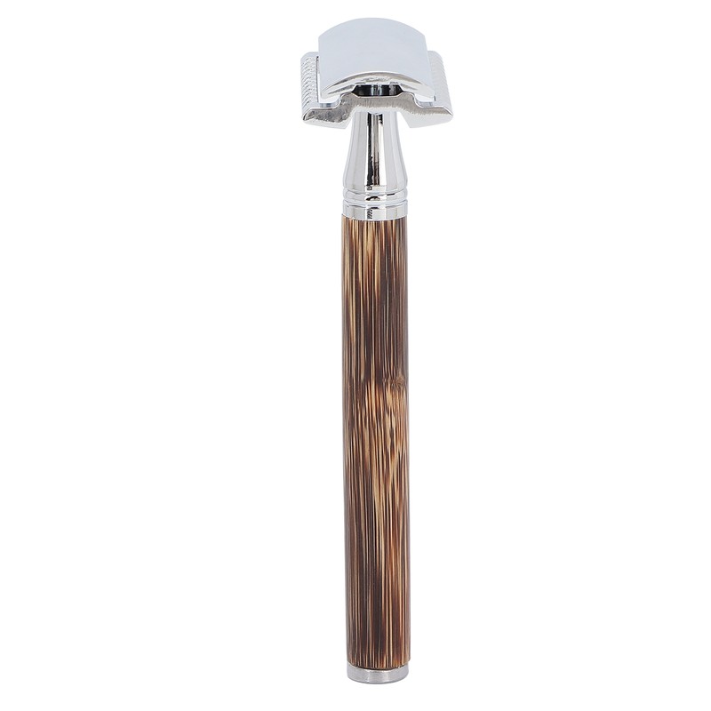Double Edge Safety Razor Men Travel Portable Zinc Alloy Bamboo