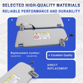 Bstfulx 5GG857551 5GG857552 Left & Right Car Front Sun Visor Kit Compatible with VW Golf Passat CC Jetta(Left & Right)