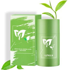 LZYLLS 2 Pcs Green Tea Face Mask Stick,Deep Clean Purifying Clay Green Tea Masks Stick,Blackhead Remover,Moisturizing & Improve Skin Tone Oil Control Mask Sticks,Reduce Blackheads for All Skin Types