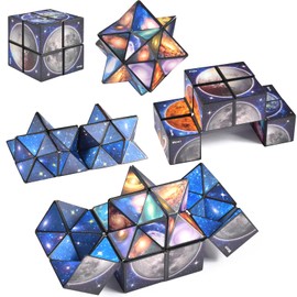 Magic Star Cube, 2 in 1 Magic Cube, Star Cube Set, Transforming Cubes, Educational Game Gifts, for Children and Adults