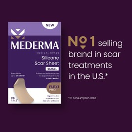 Mederma Medical Grade Silicone Small Scar Sheets 1.4x3 inches (4 Count), for Injury, Burn and Surgery Scars