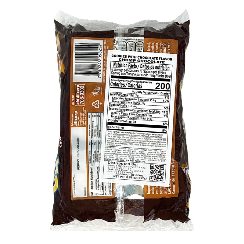 Victoria Galleta Chomp Sabor Chocolate | Chomp Peruvian Chocolate Cookie