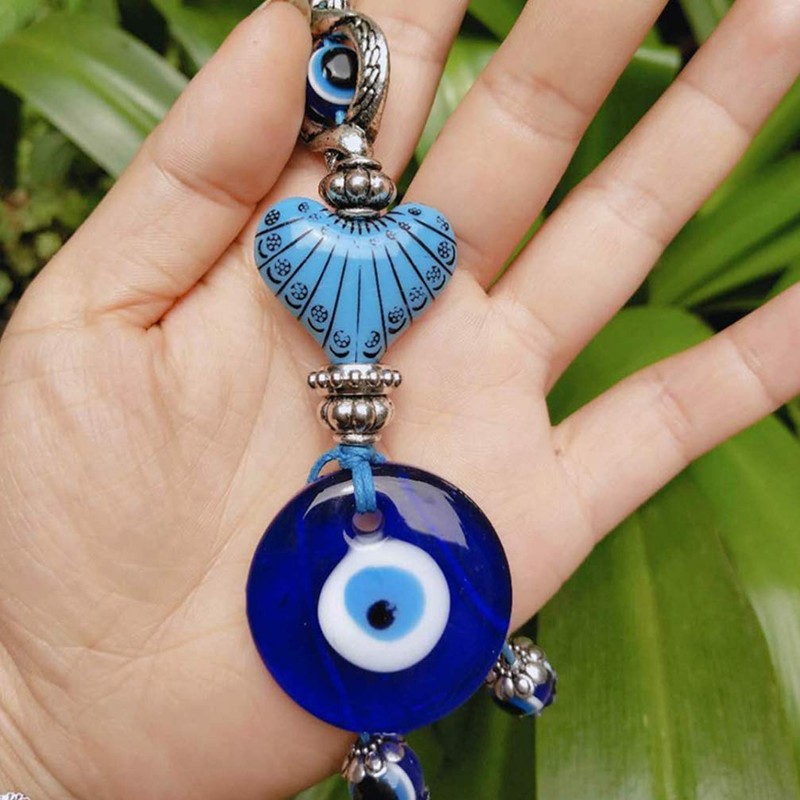 BESPORTBLE Llavero de mal de ojo turco colgante de corazón