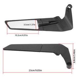 Anlseiod Motorcycle Mirrors Universal Adjustable 10MM / 8MM for Duke 390 250 MT-07 Kawasaki Z400 Z650 Z900 Z1000 Stealth Mirrors Motorcycle Wind Wing Side Mirrors Rotating Rear View Mirror left right