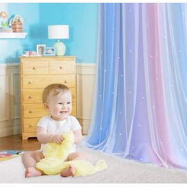 LUCINATIA 2piezas Cortinas Blackout Para Niños 132x214cm Con Estrellas