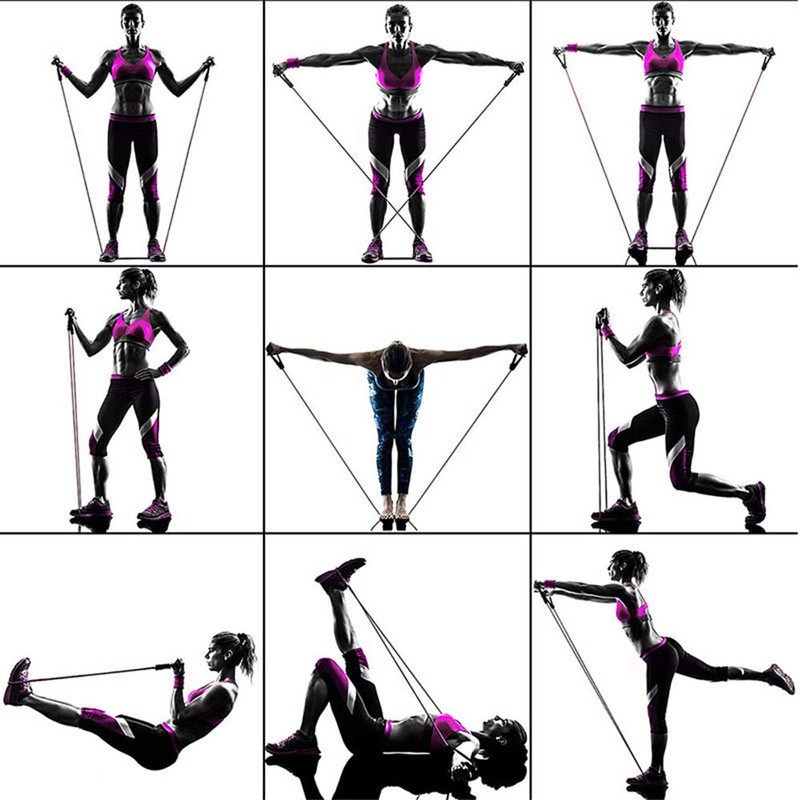 Youlebao Resistance Bands Set, Exercise Bands with Door Anchor, Handles,