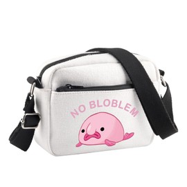 BDPWSS Blobfish Crossbody Bag Blobfish Lover Gift No Bloblem Ichthyologist Gift Fish Lover Gifts Sea Animal Lover Gifts (No Bloblem CB)
