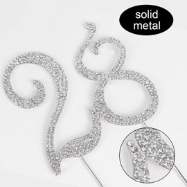 Decoración para tarta LINGPAR con diamantes de imitación de vidrio (28 plata)