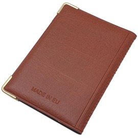 Exclusive ID Card Holder / ID Card Holder with Protective Corners Made of Metal 12 Compartments MJ-Design-Germany Made in EU Designs, Design 4 / Brown, Standard size, MJ-DESIGN-GERMANY