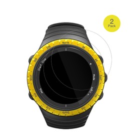 dipos FLEX 2x Protective Film Clear Suitable for Suunto Core Black Yellow, 100% Display Cover, Anti-Shock, Fingerprint Compatible, Case-Friendly, Full Cover Screen Protector Film