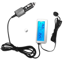 Car Digital 12 V, Sensitivity Thermometer, Outdoor Car Thermometer, Outdoor LCD Display, Digital 12 V Temperature Meter for Indoor Use