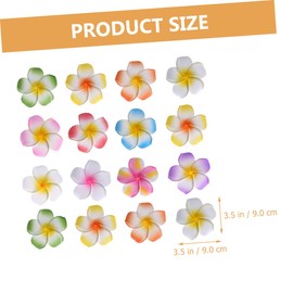 FRCOLOR 16pcs Hawaiian Flower Hair Clips Faux Plumeria Hairpins for Girls Floral Barrettes for Beach Parties Weddings and Everyday Wear