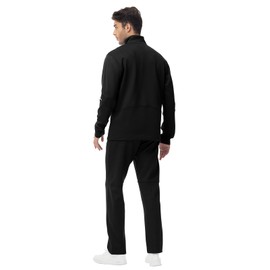 BGOWATU Men's Tracksuits set Full Zip Sweatsuits Athletic Casual Sports Running 2 Piece Outfits with Zipper Pockets Black 3XL