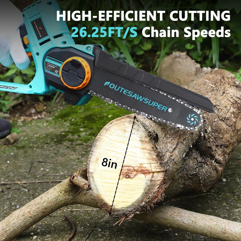 8 Inch Mini Chainsaw Cordless 20V Portable Electric Chainsaws