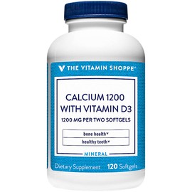 Calcium (Carbonate) 1200mg – Mineral Essential for Healthy Bones & Teeth, 100% Daily Value – Added 400IU Vitamin D to Aid in Absorption (120 Softgels) by The Vitamin Shoppe