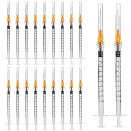 1ml/cc Plastic Tube with 25G-25mm Head, Disposable Luer-Lock Independent Packaging, Easy to Use (Pack of 100)