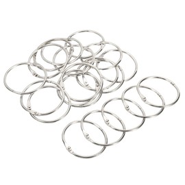 PATIKIL 20pcs 52.5mm Diameter Binder Rings Removable Metal Book Loose Leaf Rings for Home Office Index Cue Revision Card Silver Tone