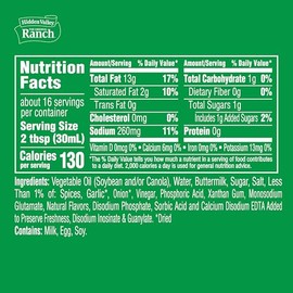 Hidden Valley® Original Ranch® Aderezo y cobertura para ensaladas, sin gluten, botella de 16 onzas (el paquete puede variar)