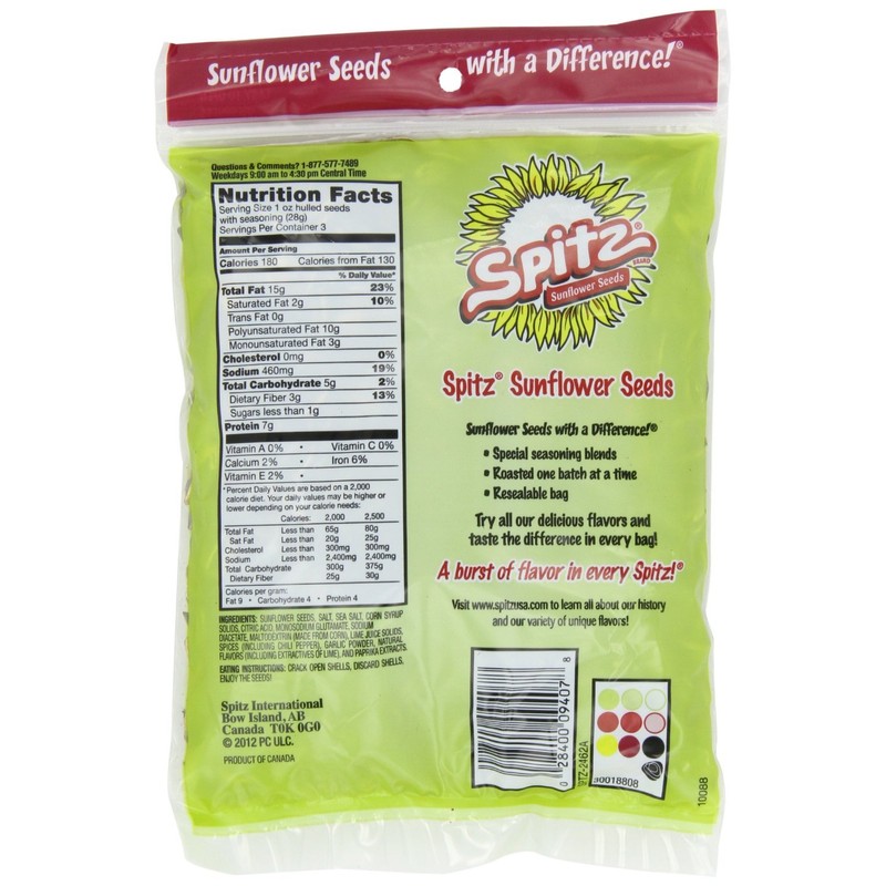 Spitz, Sunflower Seeds, Chili Lime Flavored, Big Bag, 6oz Bag