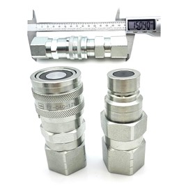 Nayuank 1/2"Skid Steer LAT Face Hydraulic Quick Connect Couplers for Skid Steers loaders Including for Bobcat for Case for New Holland for Kubota, and Many Others