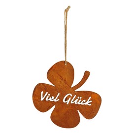 levandeo Clover Leaf Sign, Diameter 18 cm, Lucky Garden Decoration, Door Sign, Patina Wall Picture, Rust Decoration, Decorative Rust Garden Sign, Gift Idea