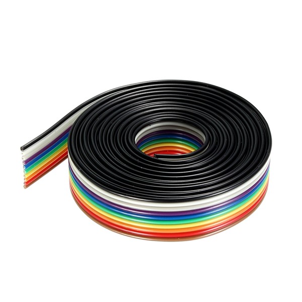 DMiotech 1 Pack 10 Pins IDC Flat Ribbon Rainbow Cable