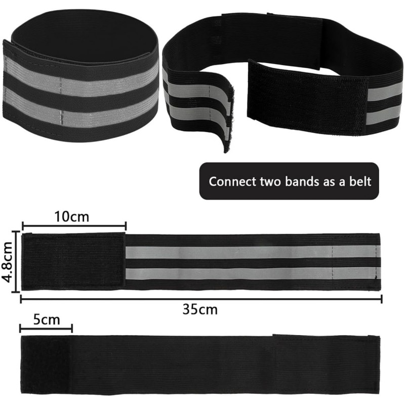 LiJuanWang Reflective Bands, Pack of 4 Bicycle Trouser Clips, Elastic