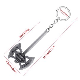 MTUERANC Axe Keychain, 1PCS Anime Keychain Tomahawk Metal Key Ring, Cool Gifts for Husband, Boyfriend (Silver)